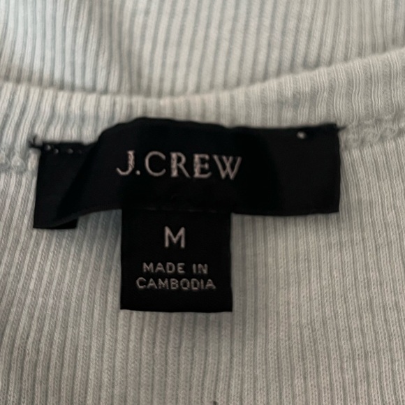 J Crew Light Blue Ribbed Cutaway Tank Top Medium - Picture 7 of 9